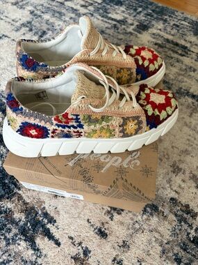 Free People Crochet Patchwork Sneakers - Multicolor Women's Casual Shoes